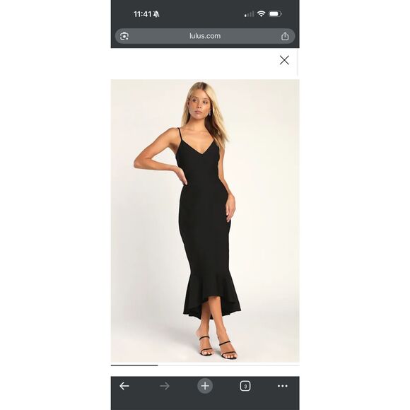 Lulus Stun like me body con black dress size large - Picture 1 of 8